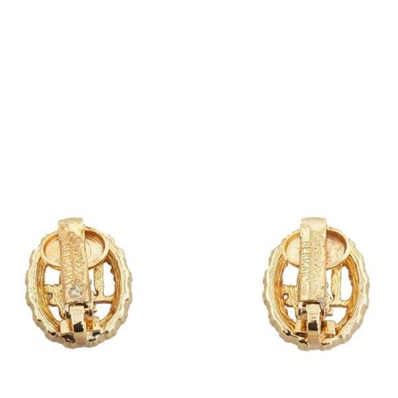 Dior Logo Rhinestone Earrings - Picture 2 of 5